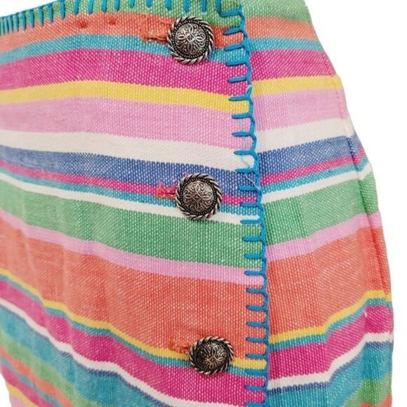 Vintage 80's hippie boho ranch Southwestern ethnic wrap skirt 8 - Picture 6 of 7